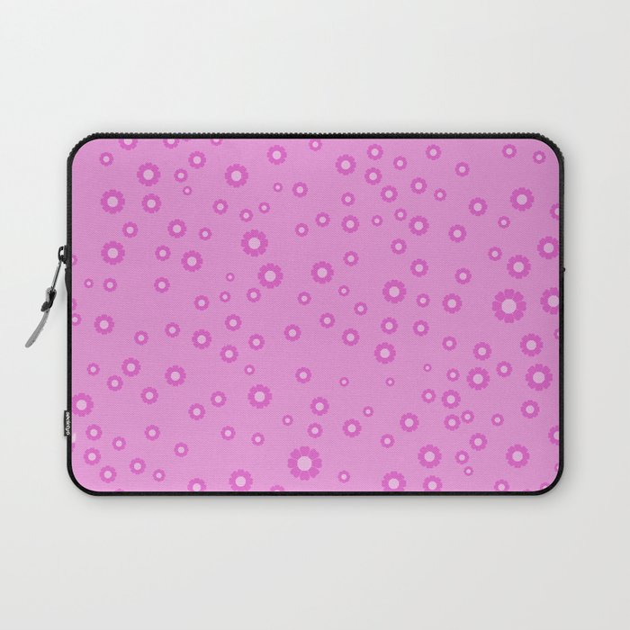 Pink 1970s Inspired Mini Daisies Ditsy Pattern Laptop Sleeve Gallery Image 1