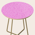 Pink 1970s Inspired Mini Daisies Ditsy Pattern Side Table Gallery Image 2