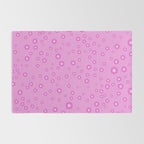 Pink 1970s Inspired Mini Daisies Ditsy Pattern Rug Gallery Image 2