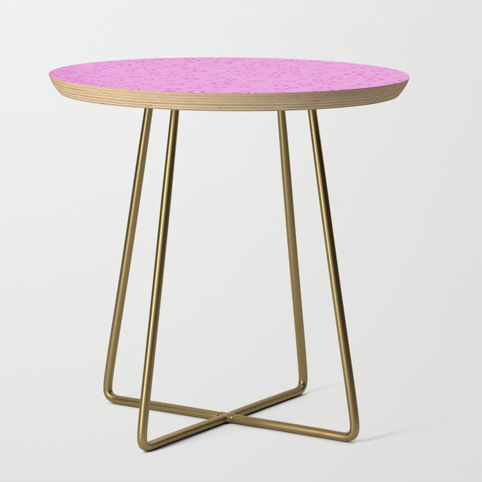 Pink 1970s Inspired Mini Daisies Ditsy Pattern Side Table Gallery Image 1