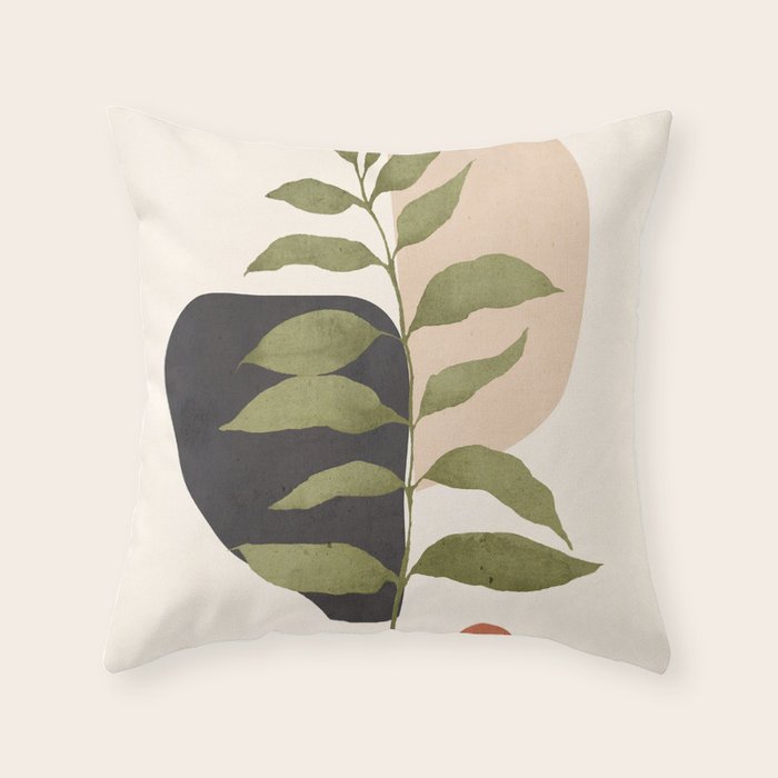 Abstract Art Tropical Leaf 21 Throw Pillow Gallery Image 6