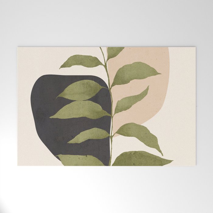 Abstract Art Tropical Leaf 21 Welcome Mat Gallery Image 1