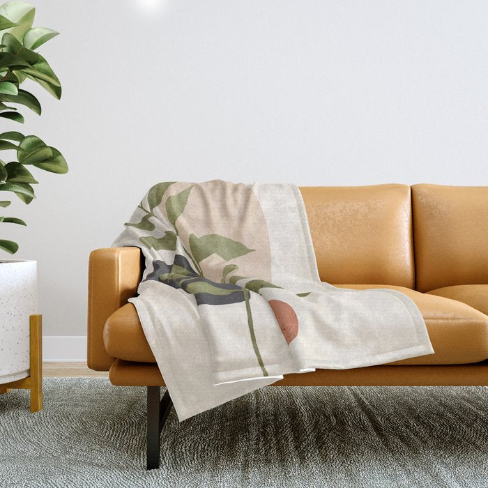 Abstract Art Tropical Leaf 21 Throw Blanket Gallery Image 1