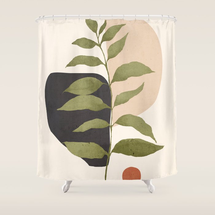Abstract Art Tropical Leaf 21 Shower Curtain Gallery Image 1