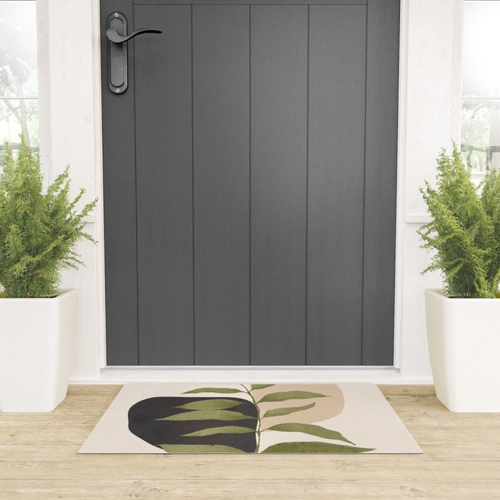 Abstract Art Tropical Leaf 21 Welcome Mat Gallery Image 3