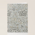 William Morris Wandle Grey Stone Vintage Pattern Stationery Card Gallery Image 2