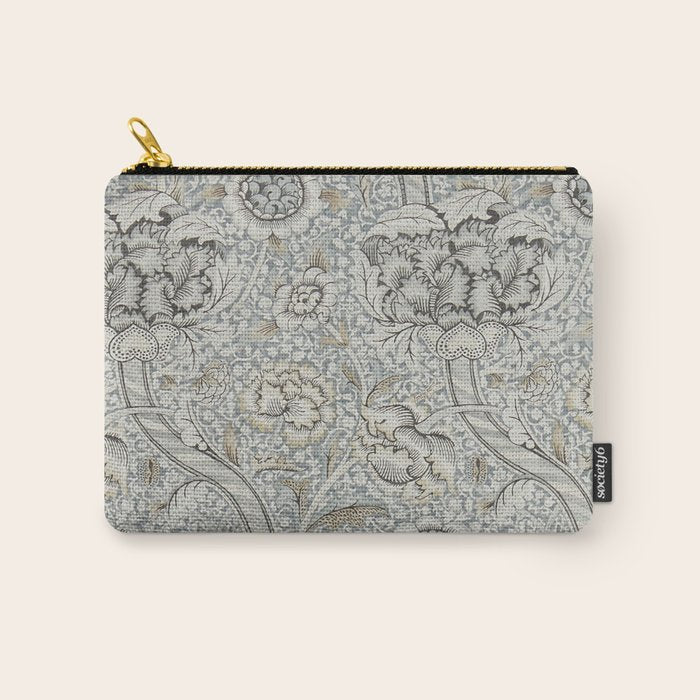 William Morris Wandle Grey Stone Vintage Pattern Carry All Pouch Gallery Image 1