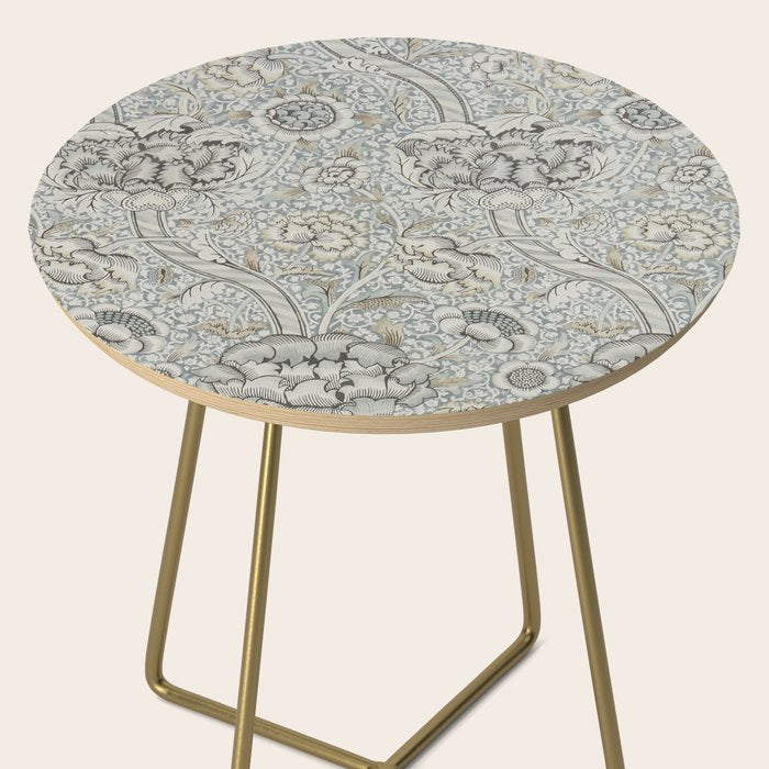 William Morris Wandle Grey Stone Vintage Pattern Side Table Gallery Image 2