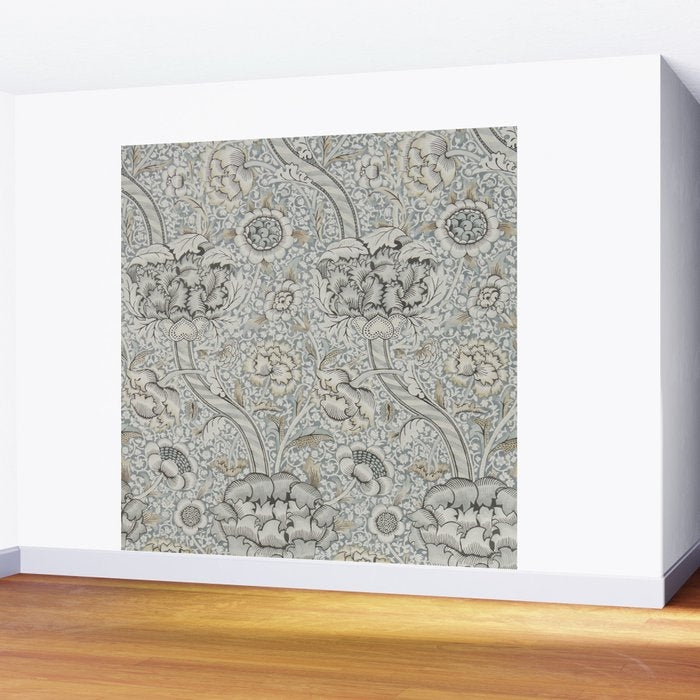 William Morris Wandle Grey Stone Vintage Pattern Wall Mural Gallery Image 2