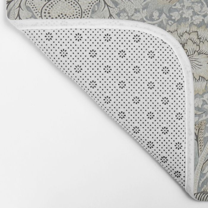 William Morris Wandle Grey Stone Vintage Pattern Bath Mat Gallery Image 2