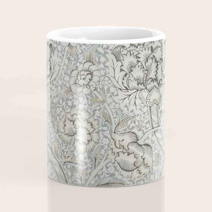 William Morris Wandle Grey Stone Vintage Pattern Coffee Mug Gallery Image 4