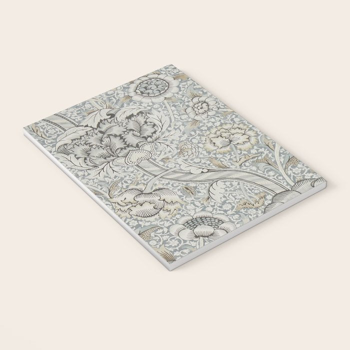William Morris Wandle Grey Stone Vintage Pattern Notebook Gallery Image 3