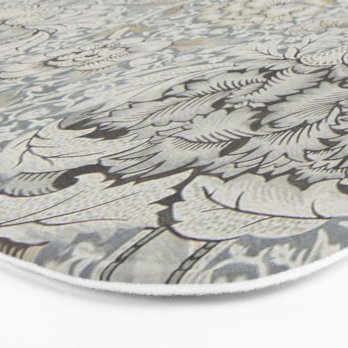 William Morris Wandle Grey Stone Vintage Pattern Bath Mat Gallery Image 3