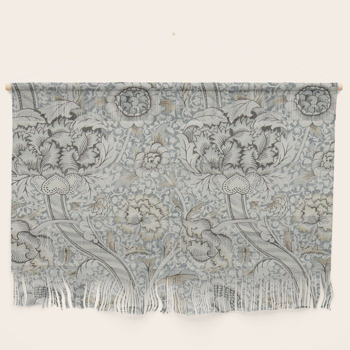 William Morris Wandle Grey Stone Vintage Pattern Wall Hanging Gallery Image 1