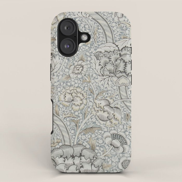 William Morris Wandle Grey Stone Vintage Pattern iPhone Case Gallery Image 1