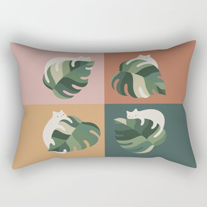 Cat and Leaf 2x2 Rectangular Pillow Gallery Image 2