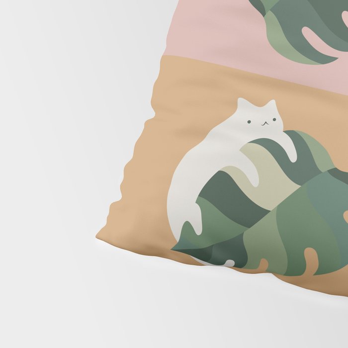 Cat and Leaf 2x2 Pillow Sham Gallery Image 4