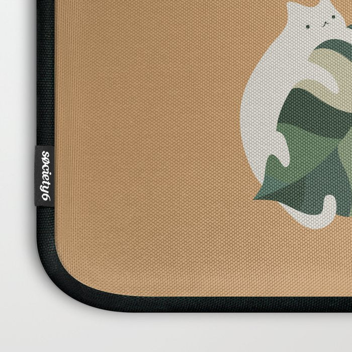 Cat and Leaf 2x2 Laptop Sleeve Gallery Image 3