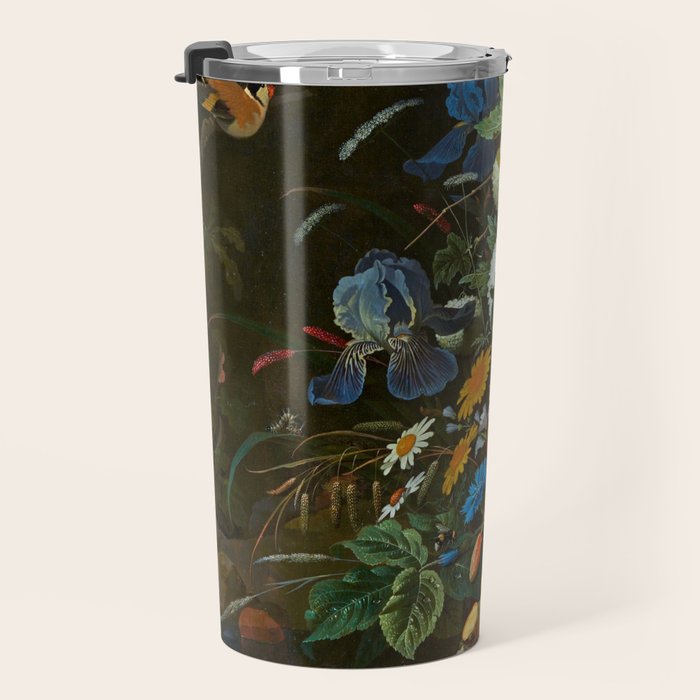 Abraham Mignon  Flowers in a Forest Landscape  Travel Mug Gallery Image 3