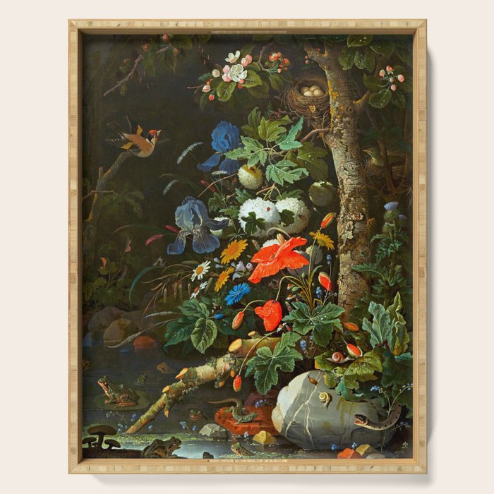 Abraham Mignon  Flowers in a Forest Landscape  Serving Tray Gallery Image 1