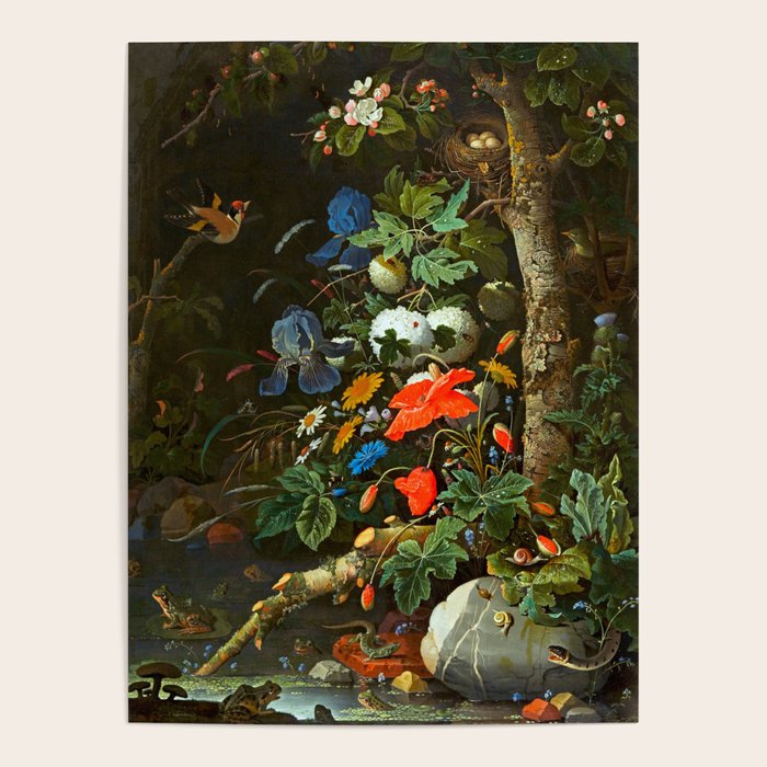 Abraham Mignon  Flowers in a Forest Landscape  Poster Gallery Image 1