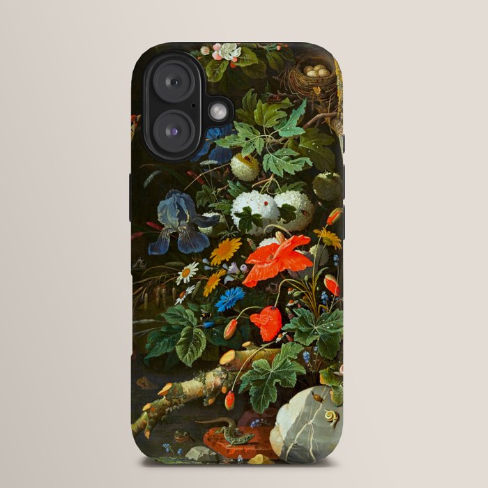 Abraham Mignon  Flowers in a Forest Landscape  iPhone Case Gallery Image 13