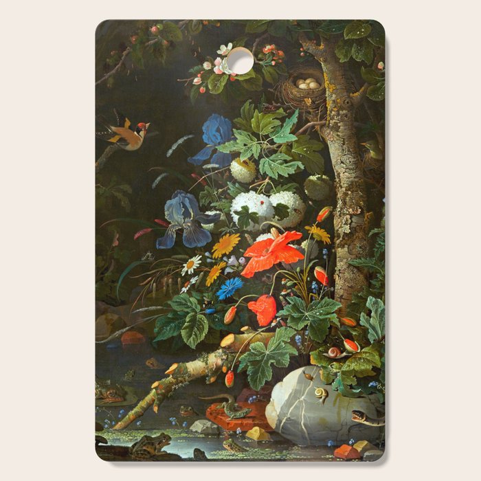 Abraham Mignon  Flowers in a Forest Landscape  Cutting Board Gallery Image 1