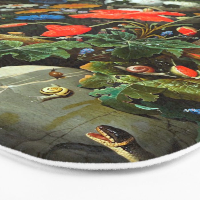Abraham Mignon  Flowers in a Forest Landscape  Bath Mat Gallery Image 3