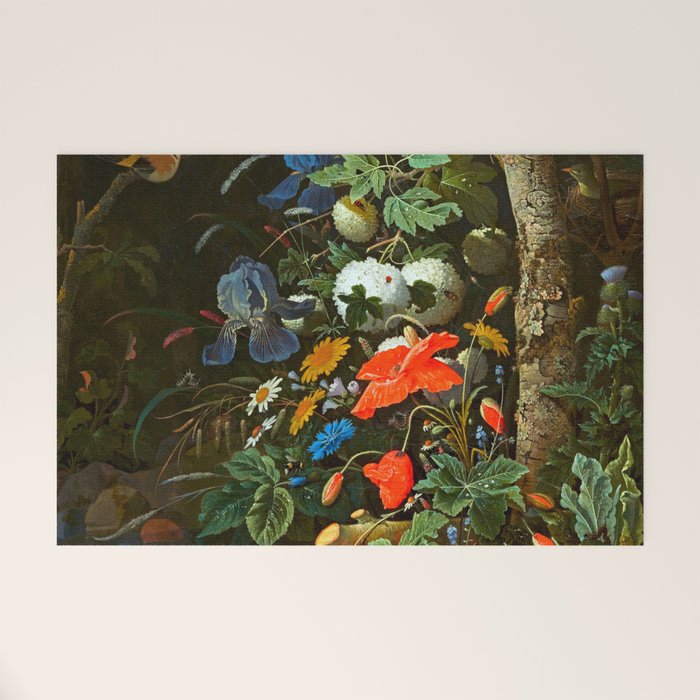Abraham Mignon  Flowers in a Forest Landscape  Welcome Mat Gallery Image 1