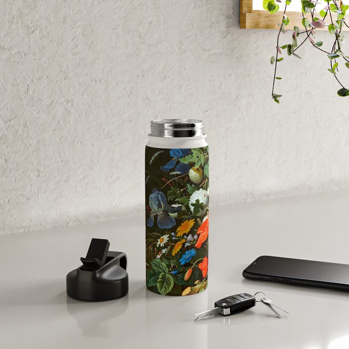 Abraham Mignon  Flowers in a Forest Landscape  Water Bottle Gallery Image 4