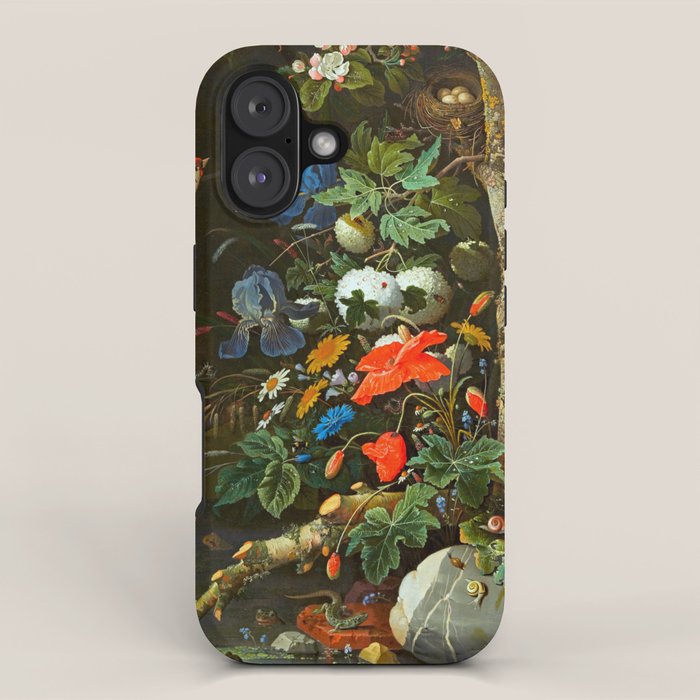 Abraham Mignon  Flowers in a Forest Landscape  iPhone Case Gallery Image 1