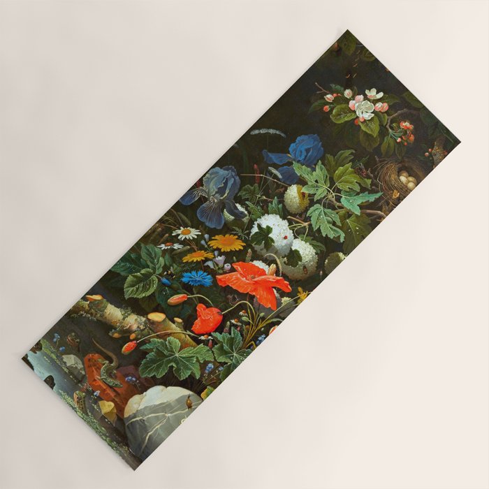 Abraham Mignon  Flowers in a Forest Landscape  Yoga Mat Gallery Image 1