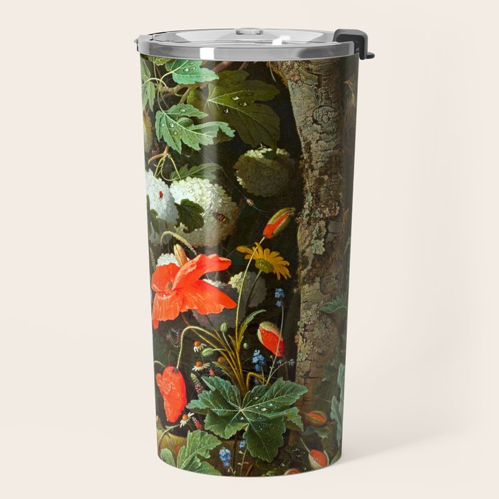Abraham Mignon  Flowers in a Forest Landscape  Travel Mug Gallery Image 2