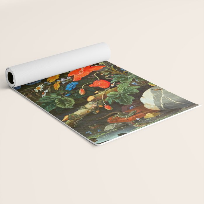 Abraham Mignon  Flowers in a Forest Landscape  Yoga Mat Gallery Image 2