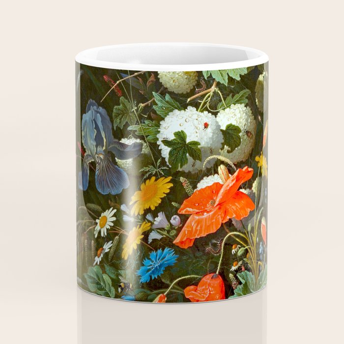 Abraham Mignon  Flowers in a Forest Landscape  Coffee Mug Gallery Image 4