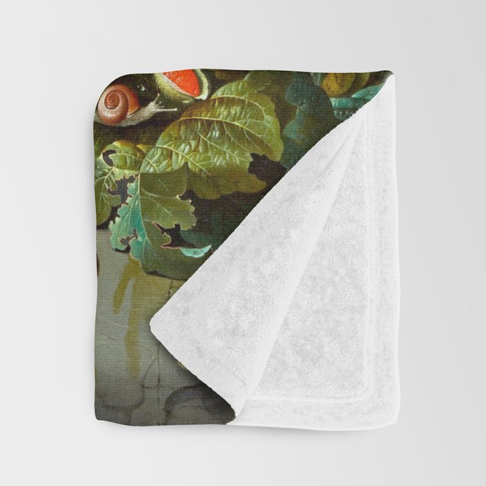 Abraham Mignon  Flowers in a Forest Landscape  Throw Blanket Gallery Image 3