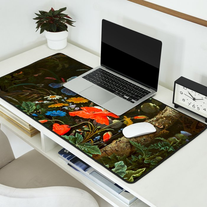 Abraham Mignon  Flowers in a Forest Landscape  Desk Mat Gallery Image 2