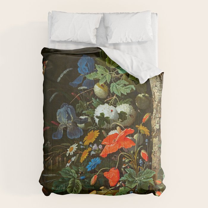 Abraham Mignon  Flowers in a Forest Landscape  Comforter Gallery Image 1