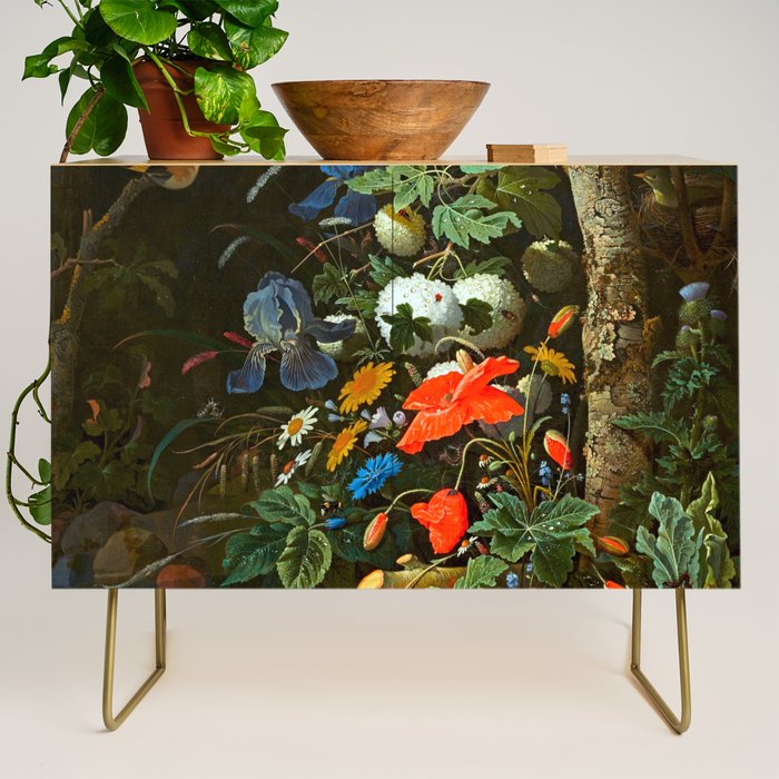 Abraham Mignon  Flowers in a Forest Landscape  Credenza Gallery Image 1