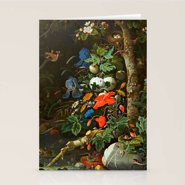 Abraham Mignon  Flowers in a Forest Landscape  Stationery Card Gallery Image 2