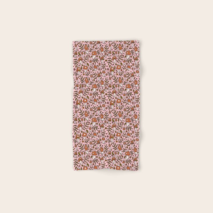 Winter Mushroom Print Bath Towel Gallery Image 1