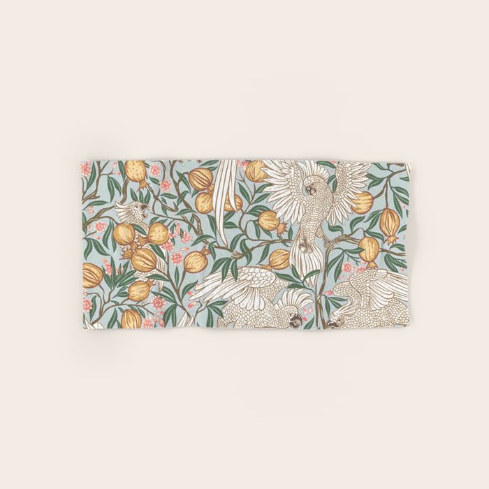 Walter Crane Parakeets Arts & Crafts Design Pale Blue Bath Towel Gallery Image 1