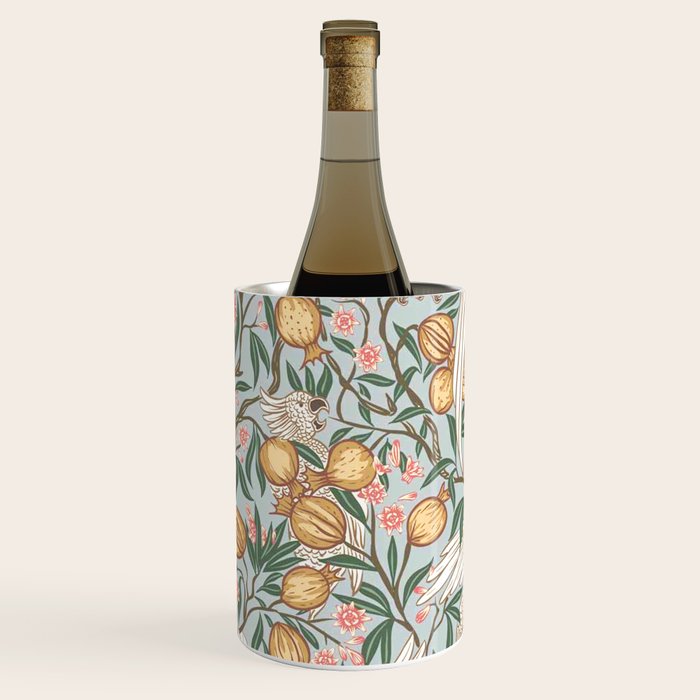 Walter Crane Parakeets Arts & Crafts Design Pale Blue Wine Chiller Gallery Image 2