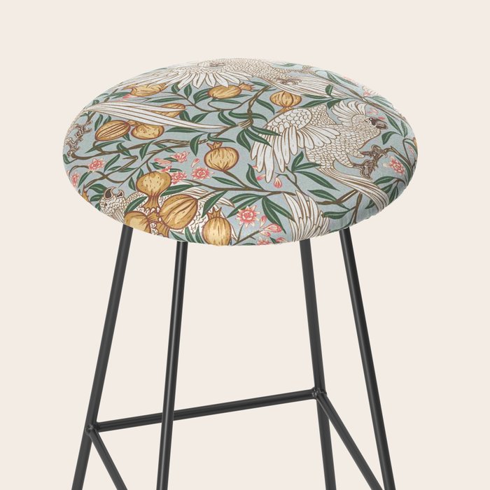 Walter Crane Parakeets Arts & Crafts Design Pale Blue Stool Gallery Image 2