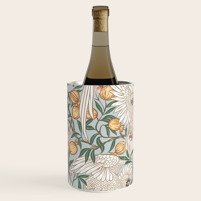 Walter Crane Parakeets Arts & Crafts Design Pale Blue Wine Chiller Gallery Image 1
