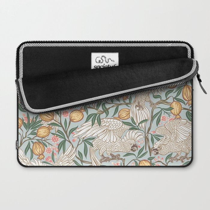 Walter Crane Parakeets Arts & Crafts Design Pale Blue Laptop Sleeve Gallery Image 2