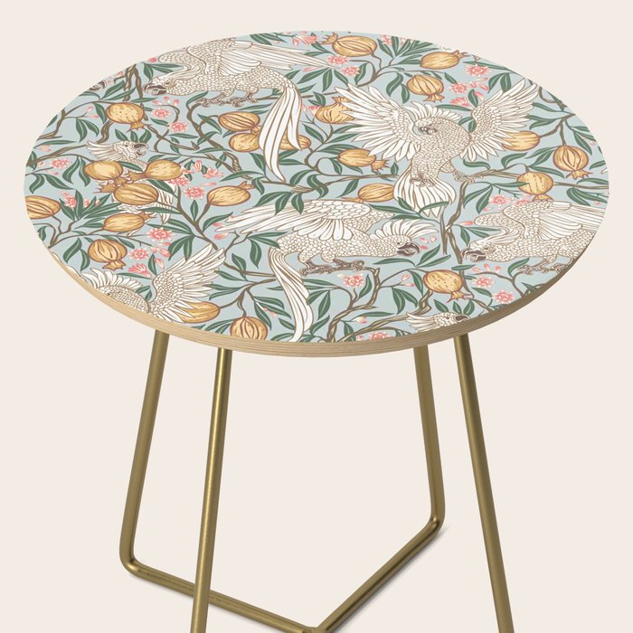 Walter Crane Parakeets Arts & Crafts Design Pale Blue Side Table Gallery Image 2