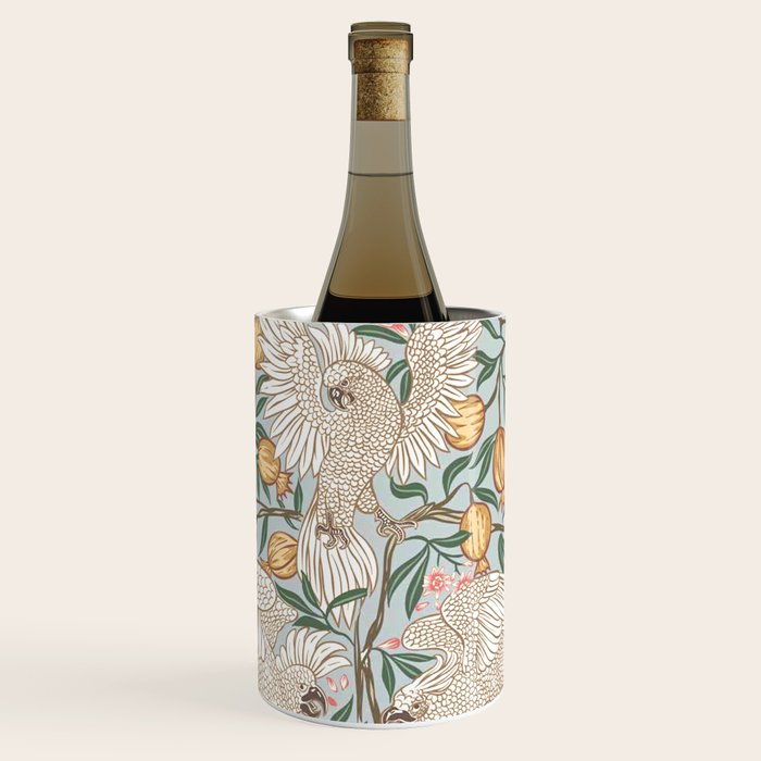 Walter Crane Parakeets Arts & Crafts Design Pale Blue Wine Chiller Gallery Image 3