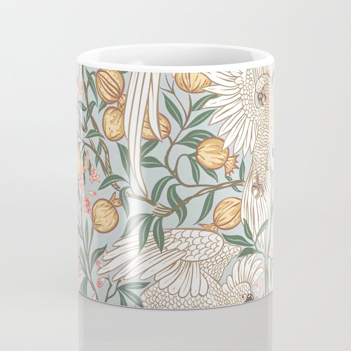 Walter Crane Parakeets Arts & Crafts Design Pale Blue Coffee Mug Gallery Image 4