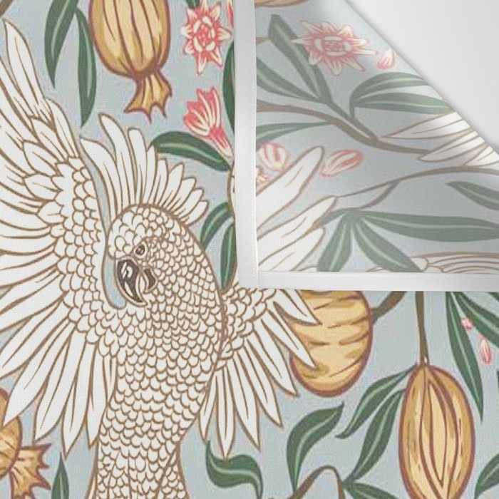 Walter Crane Parakeets Arts & Crafts Design Pale Blue Wall Tapestry Gallery Image 3